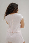 Clara-Jade Cap Sleeve Top - Pink Floral