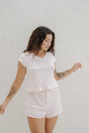 Clara-Jade Cap Sleeve Top - Pink Floral