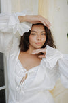 Iris Recycled Chiffon Robe - Iridescent Ivory