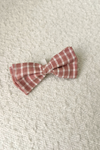 Taylor Crinkle Cotton Gingham Christmas Dog Bow