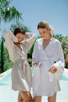 Kara Kimono Linen Robe - Oatmeal