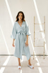 Camillo Bubble Wrap Midi Robe - Blue