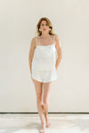 Isabella Bow tie Pyjama Set - Ivory White