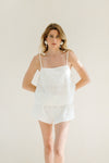 Isabella Bow tie Pyjama Set - Ivory White