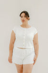 Clara Pointelle Shorts - Cream white