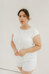 Clara Cap Sleeve Reversible Top -Cream White
