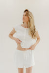 Clara Pointelle Shorts - Cream white