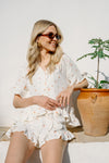 Remi Pyjama Top - Cream Floral