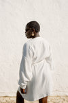 Caroline Bubble Cotton Robe - Ivory White