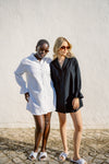 Ivy Cotton Boyfriend Shirt Dress - Black