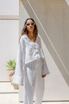 Luna Long Lounge Pyjamas - White Shell