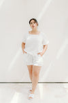 Chloe Rose Bubble Cotton Pyjama set - Ivory White