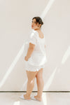 Chloe Rose Bubble Cotton Pyjama set - Ivory White