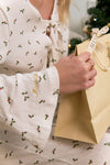 Clara Reversible Pointelle Pyjama Set - Holly Print
