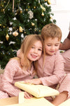 Taylor Crinkle Cotton Gingham Unisex Kids Pyjama Set - Cinnamon Cherry