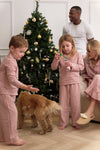 Taylor Crinkle Cotton Gingham Unisex Kids Pyjama Set - Cinnamon Cherry