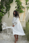 Daphne Embroidered Bridal Robe - Ivory