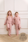 Taylor Crinkle Cotton Gingham Unisex Kids Pyjama Set - Cinnamon Cherry