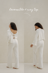 Clara Pointelle Pyjama Trouser- Cream White