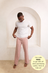 Taylor Crinkle Cotton Men's Pyjama Trouser - Cinnamon Cherry