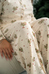 Clara Pointelle Pyjama Trouser- Cream Vinage Xmas Print