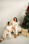 Clara Pointelle Pyjama Trouser- Cream Vinage Xmas Print