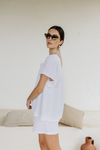 Callie Bubble Top & Short Pj Lounge Set - White