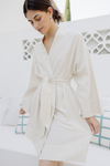 Kara Kimono Linen Robe - Oatmeal