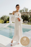 Amelia Maxi Bridal Silk Satin Robe - Pearlescent White