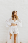 Diana high Waist Frill Shorts - White