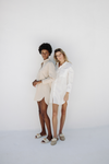 Leah Poplin Boyfriend Shirt Dress - White
