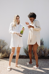 Leah Poplin Boyfriend Shirt Dress - White