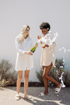 Leah Poplin Boyfriend Shirt Dress - White