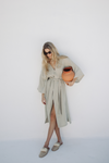 Camillo Bubble Wrap Midi Robe - Sage Green