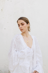 Isabella Frill Wrap Over Bridal Robe - Coconut Cream