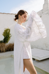 Isabella Frill Wrap Over Bridal Robe - Coconut Cream