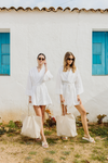 Kara Kimono Linen Robe - White