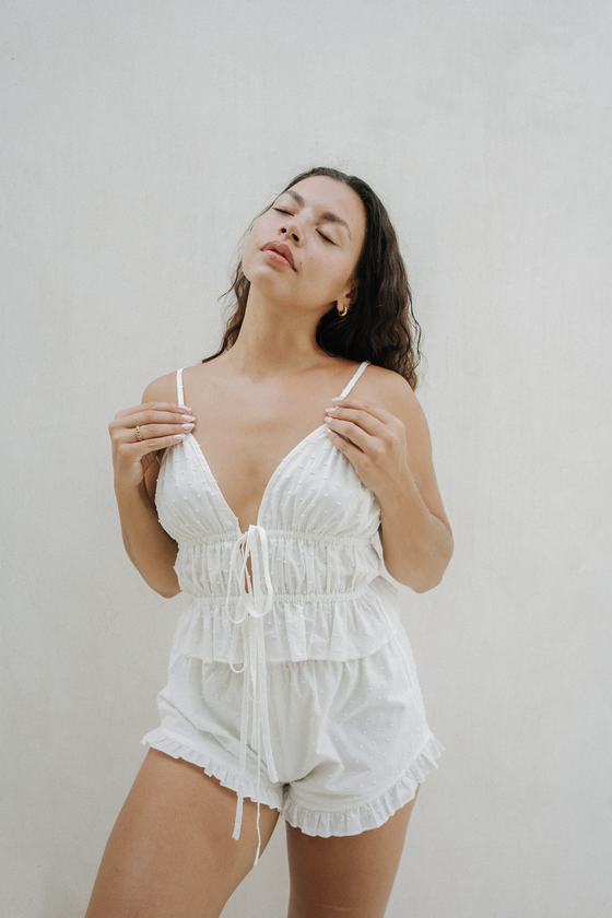 Diana Dobby Bridal Top - Ivory