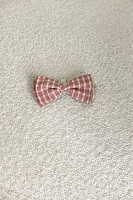 Taylor Crinkle Cotton Gingham Christmas Dog Bow