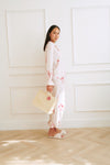 Noelle Bubble Cotton Xmas Gingham Print - Blush Pink