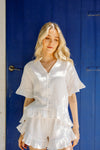 Remi Short Frill Pyjama Set - Ivory White