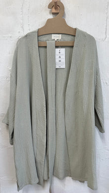  Camillo Short Robe - Sage **Embroidered** XS
