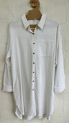 Cotton linen shirt dress - white *SAMPLE*