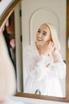 Olivia Embroidered Bridal robe - White