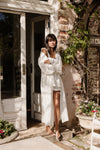 Olivia Embroidered Bridal robe - White