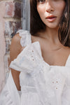 Olivia Embroidered Bridal robe - White