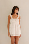 Olivia Embroidered Playsuit - Ivory