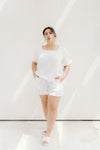 Chloe Rose Bubble Cotton Pyjama set - Ivory White