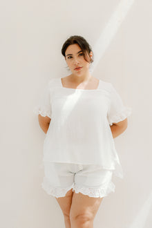  Chloe Rose Bubble Cotton Pyjama set - Ivory White