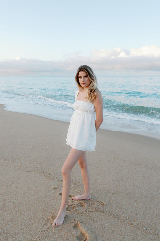 Brontë Embroidered Playsuit - Ivory